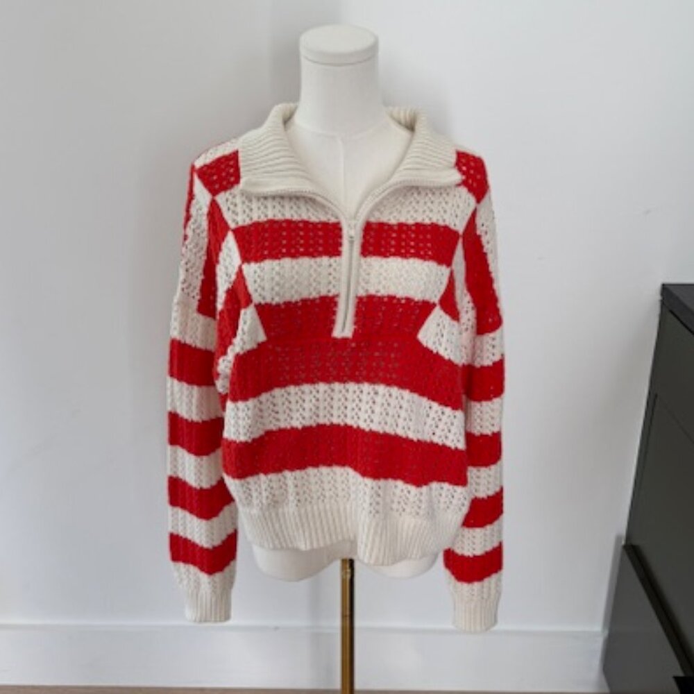 Striped Half-Zip sweater